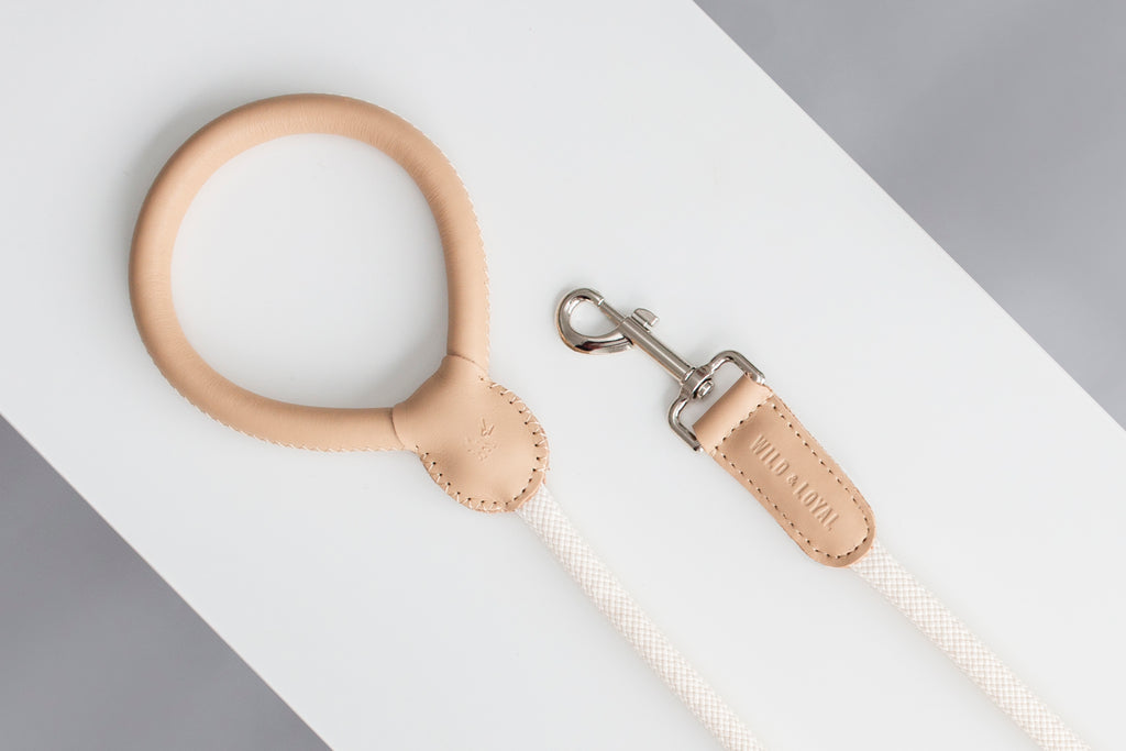 Nude Leather/Rope Leash