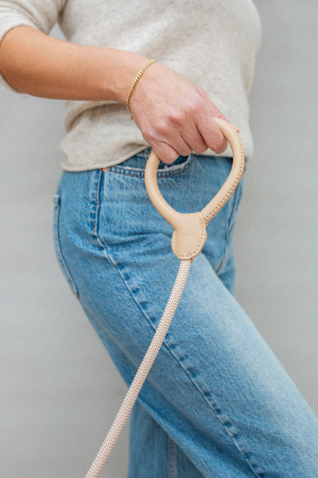 Nude Leather/Rope Leash