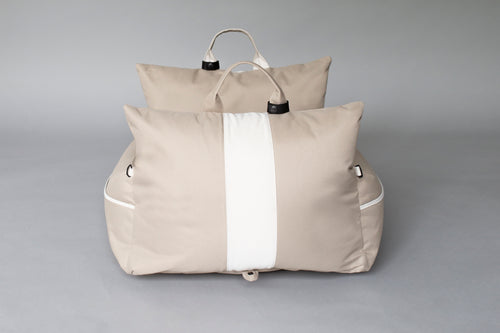 Dual tone dog car seat - Beige/cream