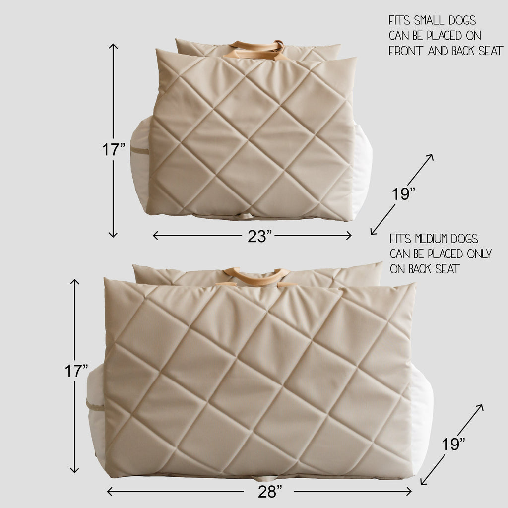 The Classic Dog Car Seat - Beige